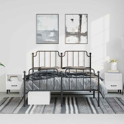 Metal Bed Frame With Headboard And Footboardâ Black 135X190 Cm Double