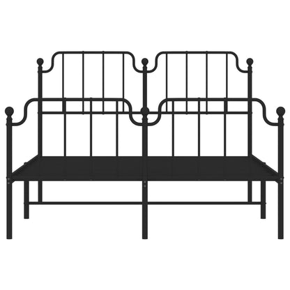 Metal Bed Frame Without Mattress With Footboardâ Black 140X190Cm