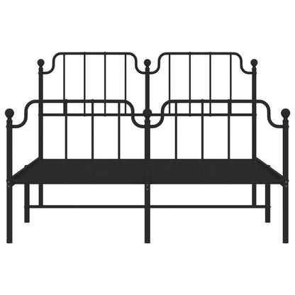 Metal Bed Frame Without Mattress With Footboardâ Black 140X200Cm