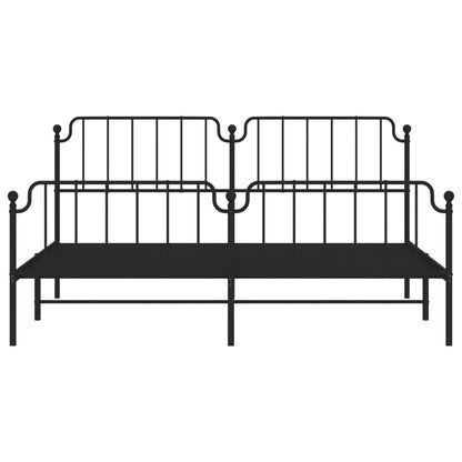 Metal Bed Frame With Headboard And Footboardâ Black 200X200 Cm