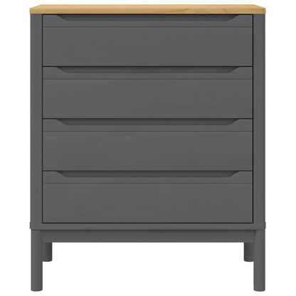 Chest Of Drawers Floro Grey Cm Solid Wood Pine