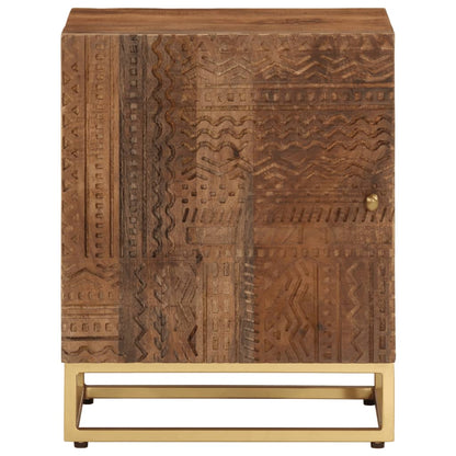 Bedside Cabinet 40X30X50 Cm Solid Wood Mango And Iron