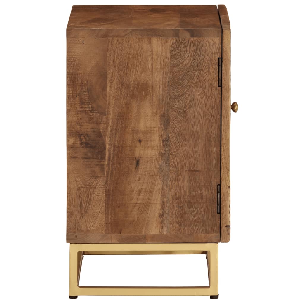 Bedside Cabinet 40X30X50 Cm Solid Wood Mango And Iron