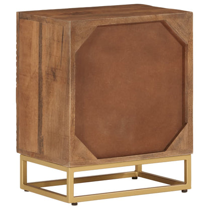 Bedside Cabinet 40X30X50 Cm Solid Wood Mango And Iron