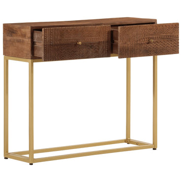 Console Table 90X30X76 Cm Solid Wood Mango And Iron