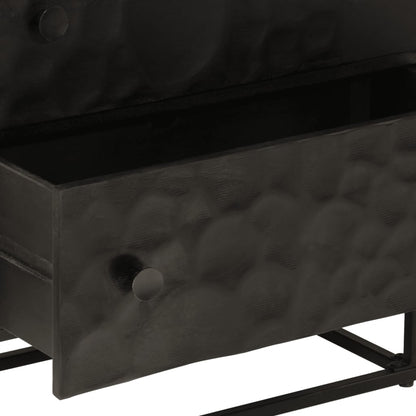 Chest Of Drawers Black 55X30X76 Cm Solid Wood Mango And Iron