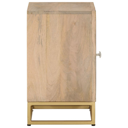 Bedside Cabinet 40X30X50 Cm Solid Wood Mango And Iron