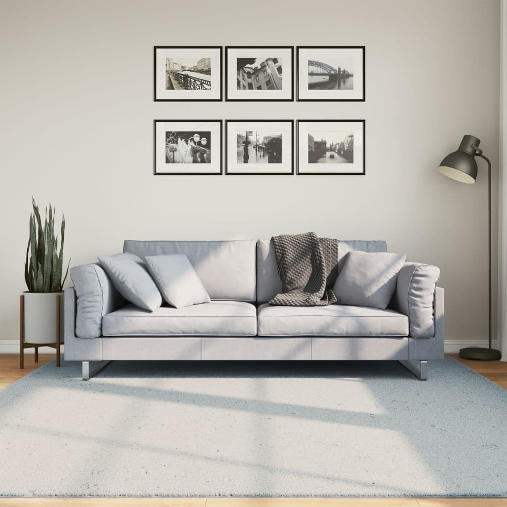 Rug Huarte Short Pile Soft And Washable Blue 200X200 Cm