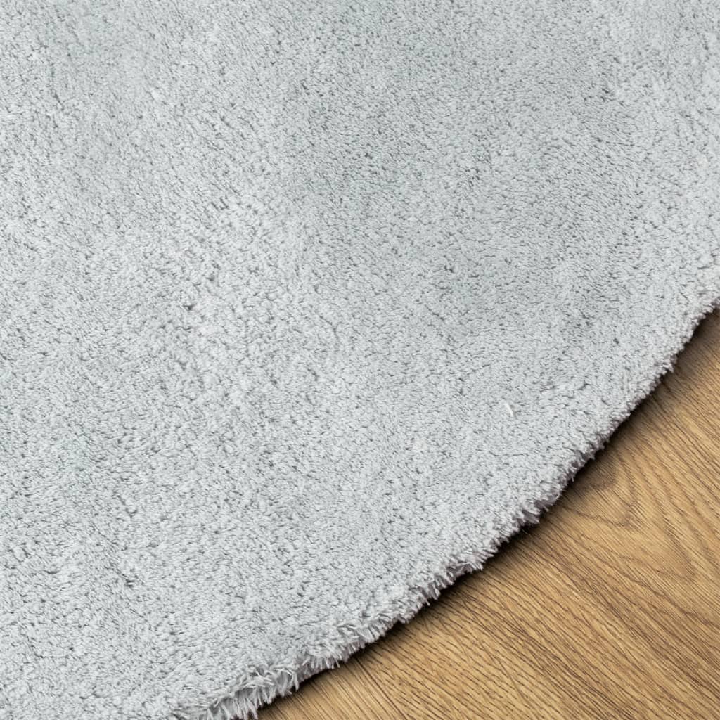 Rug Huarte Short Pile Soft And Washable Blue Ø 80 Cm