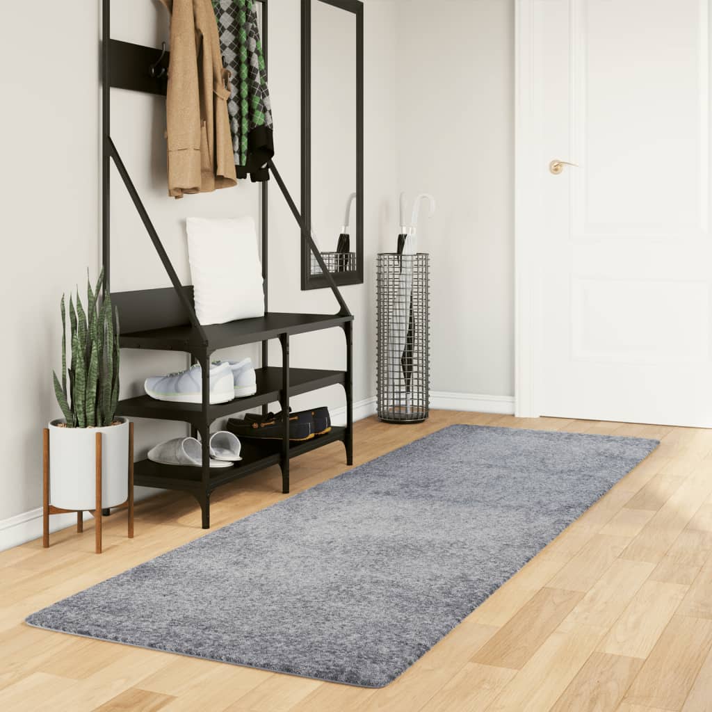 Shaggy Rug High Pile Modern Blue 80X250 Cm