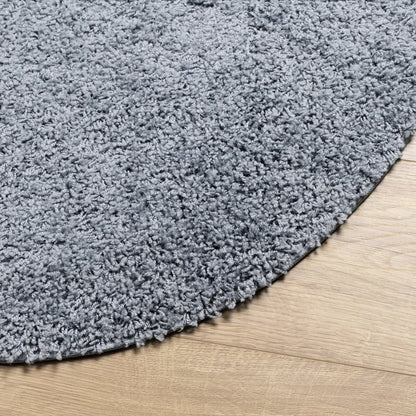 Shaggy Rug Pamplona High Pile Modern Blue Ø 80 Cm