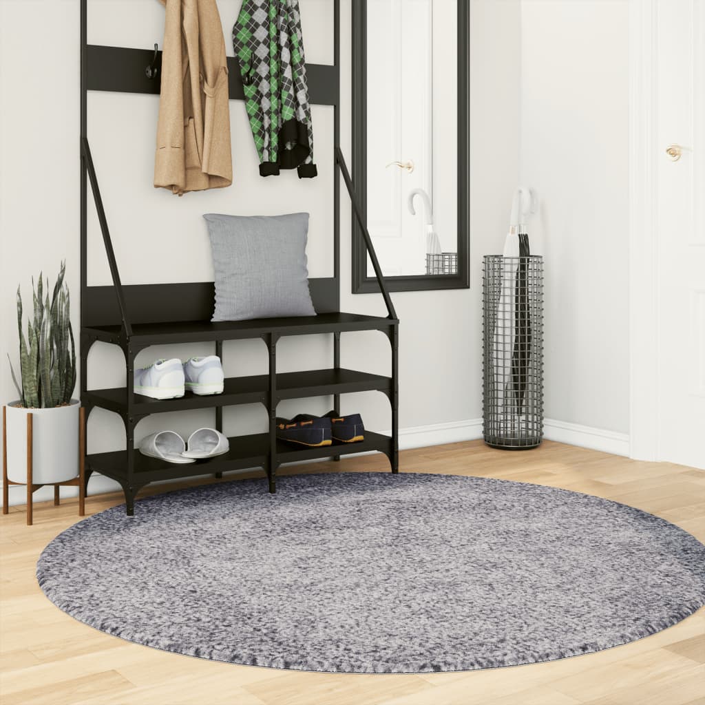 Shaggy Rug Pamplona High Pile Modern Blue Ø 160 Cm