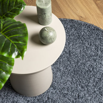 Shaggy Rug High Pile Modern Blue Ø 240 Cm