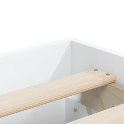 Bed Frame With Drawers White 150X200 Cm King Size Engineered Wood