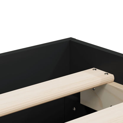 Bed Frame With Drawers Black 150X200 Cm King Size Engineered Wood