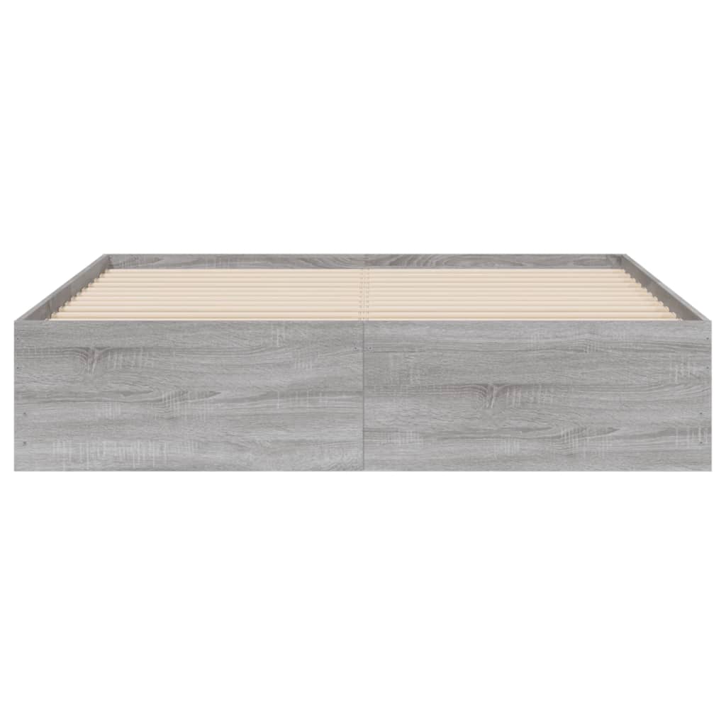 Bed Frame With Drawers Grey Sonoma 150X200 Cm King Size Engineered Wood