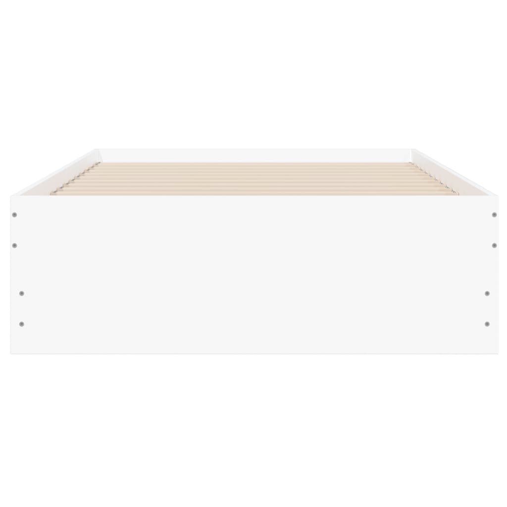 Bed Frame With Drawers White 90X190 Cm Single Engineered Wood