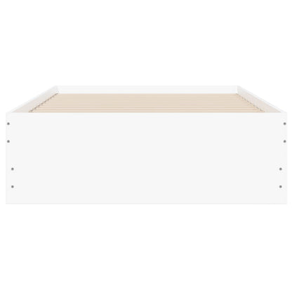 Bed Frame With Drawers White 90X190 Cm Single Engineered Wood