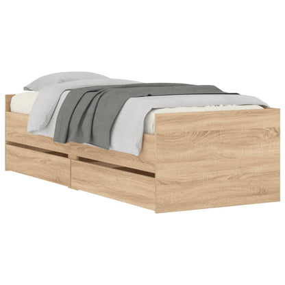 Bed Frame With Drawers Sonoma Oak 90X190 Cm Single