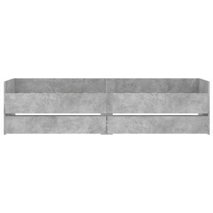 Bed Frame With Drawers Concrete Grey 90X190 Cm Single