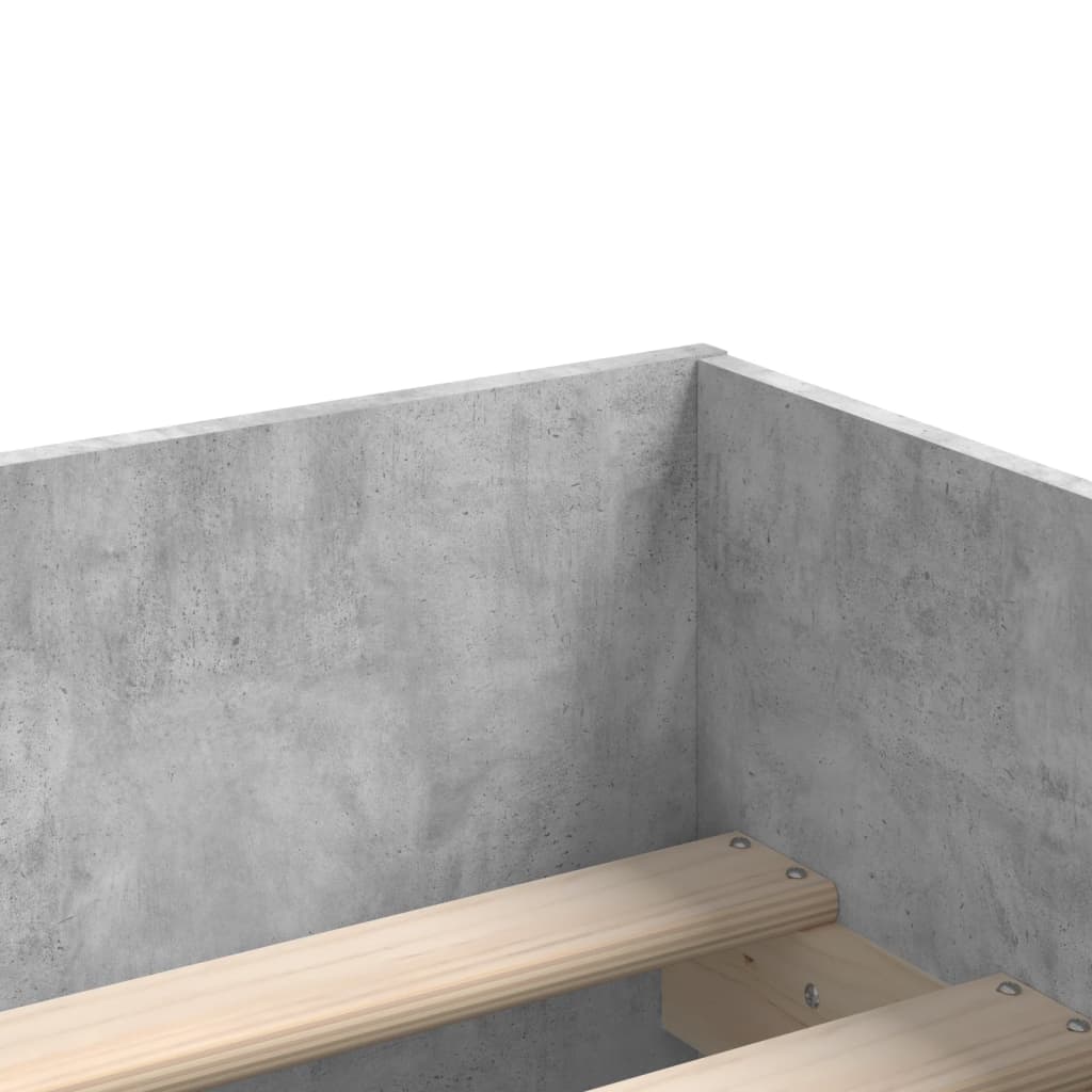 Bed Frame With Drawers Concrete Grey 90X190 Cm Single