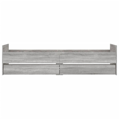 Bed Frame With Drawers Grey Sonoma 90X190 Cm Single