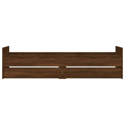 Bed Frame With Drawers Brown Oak 90X190 Cm Single