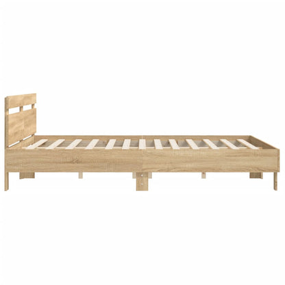 Bed Frame With Headboard Sonoma Oak 180X200 Cm Super King Size Engineered Wood