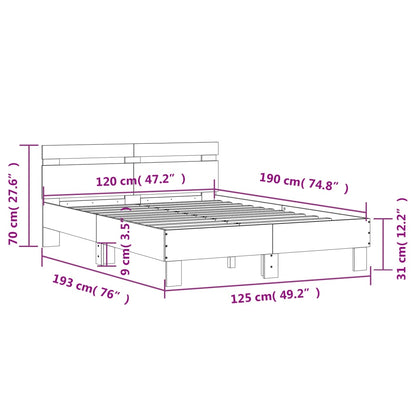 Bed Frame Without Mattress White 120X190 Cm Small Double