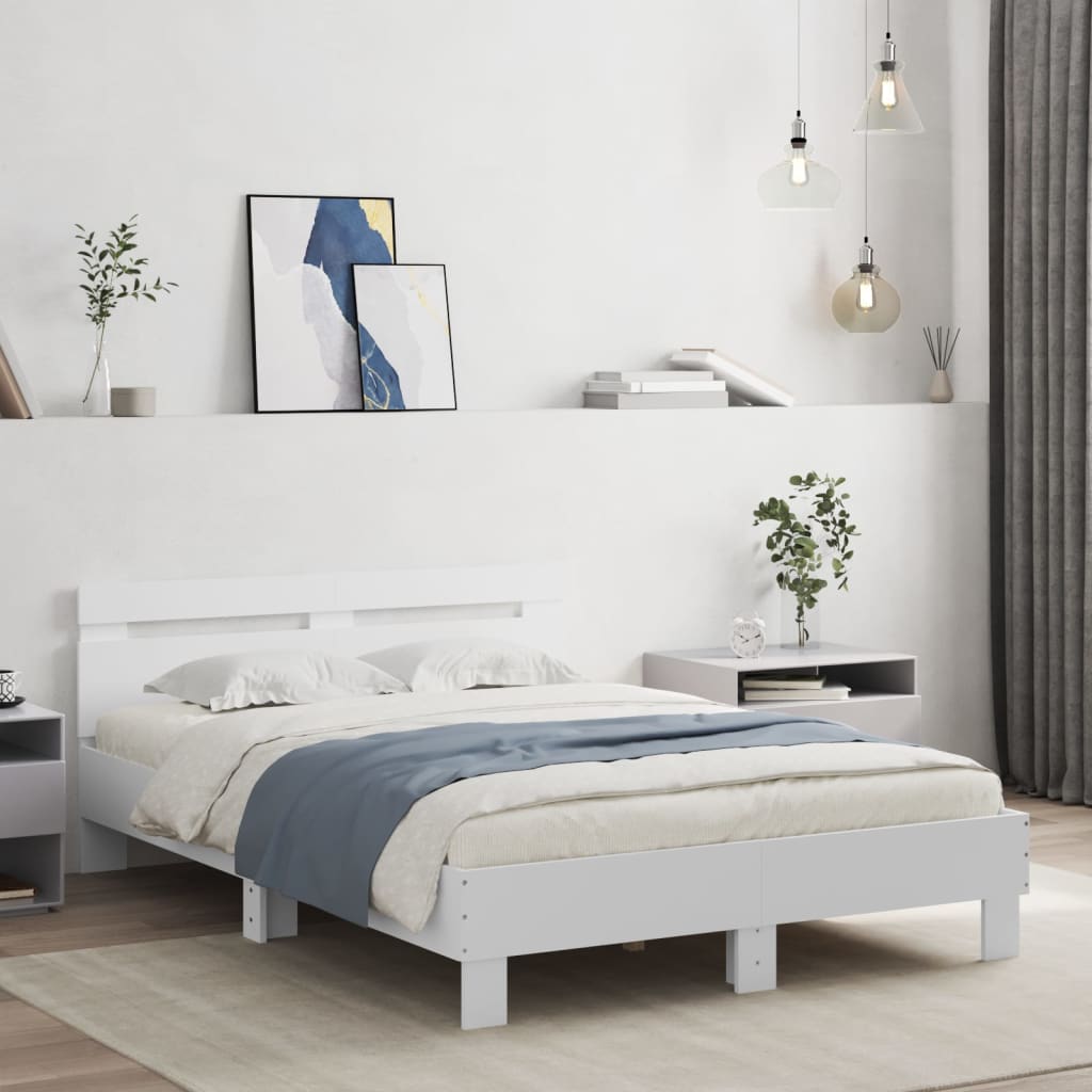 Bed Frame Without Mattress White 120X190 Cm Small Double