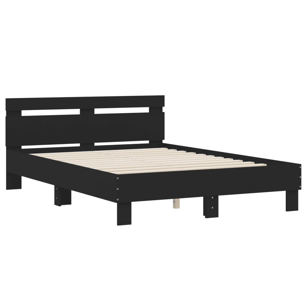 Bed Frame Without Mattress Black 120X190 Cm Small Double