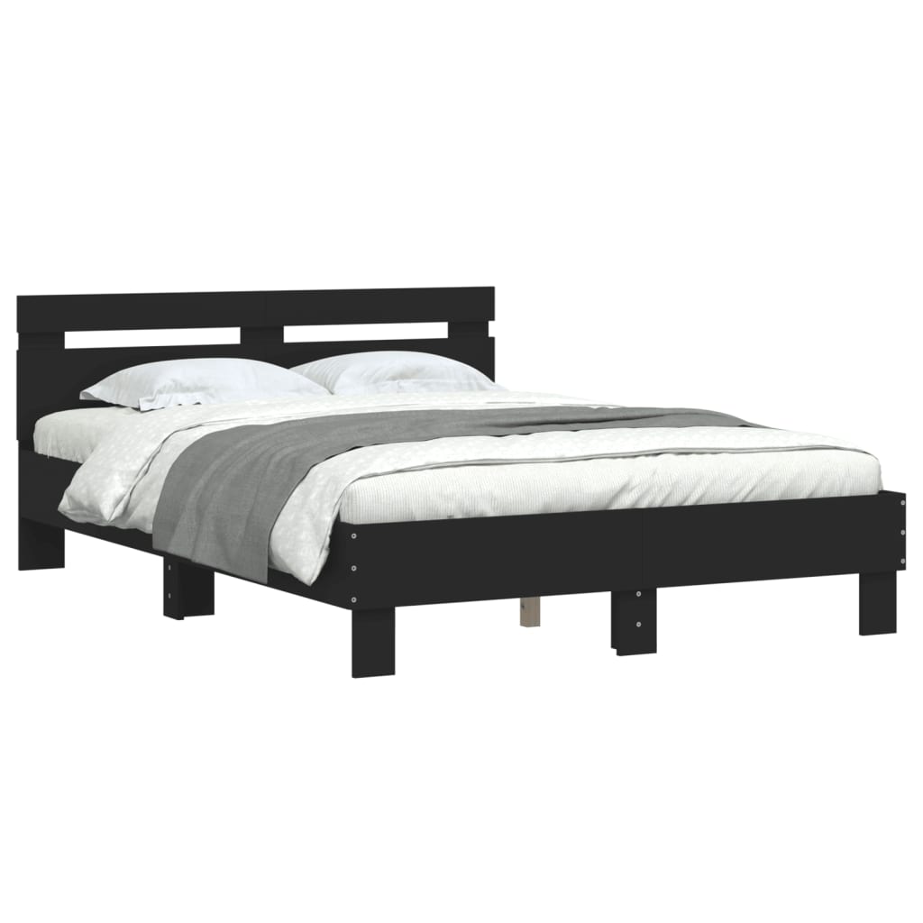 Bed Frame Without Mattress Black 120X190 Cm Small Double