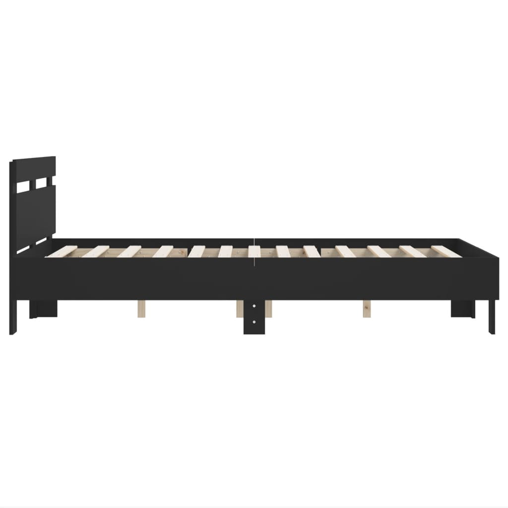 Bed Frame Without Mattress Black 120X190 Cm Small Double