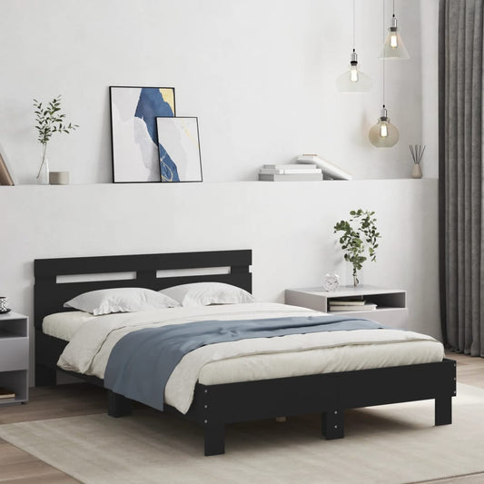 Bed Frame Without Mattress Black 120X190 Cm Small Double