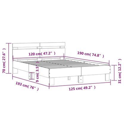 Bed Frame Without Mattress Sonoma Oak 120X190 Cm Small Double