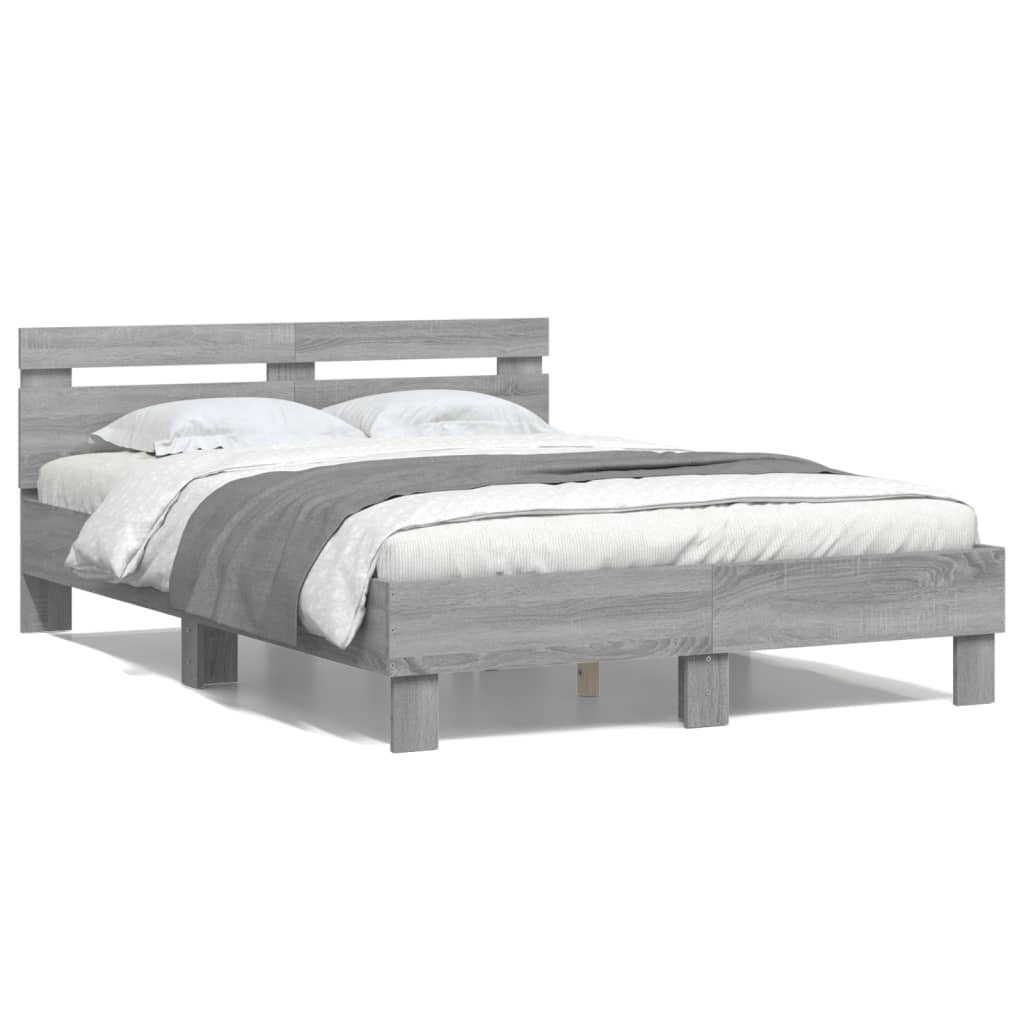 Bed Frame Without Mattress Grey Sonoma 120X190 Cm Small Double