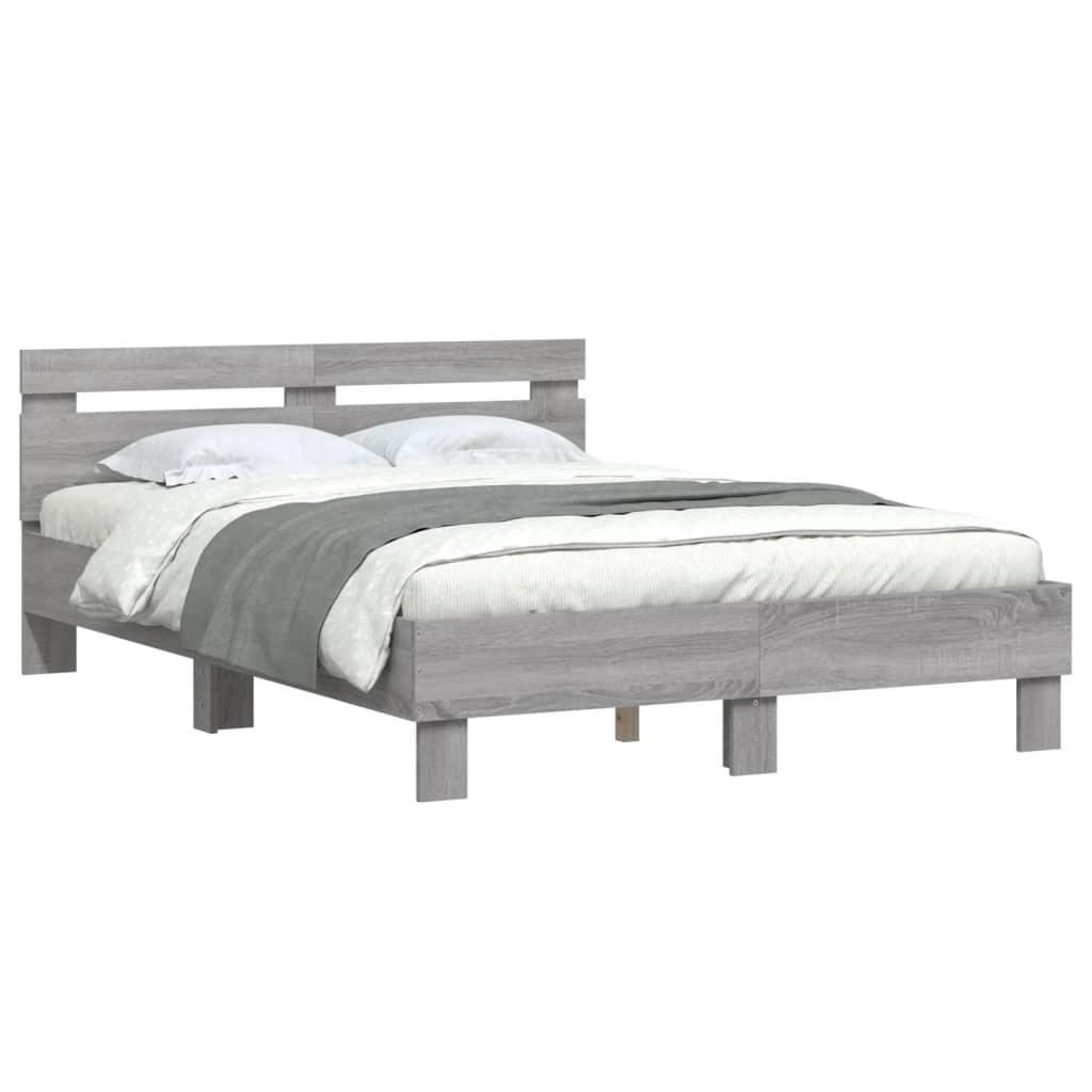 Bed Frame Without Mattress Grey Sonoma 120X190 Cm Small Double