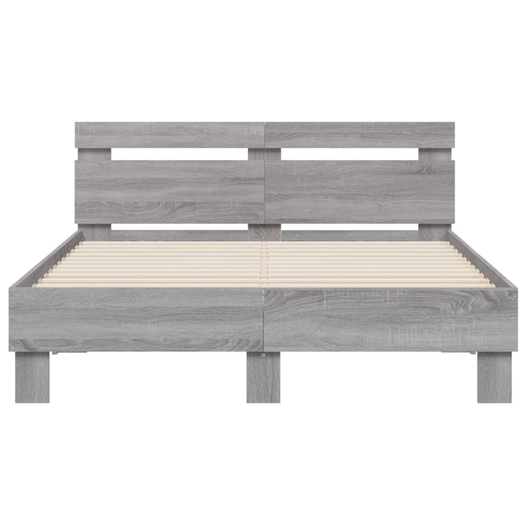 Bed Frame Without Mattress Grey Sonoma 120X190 Cm Small Double