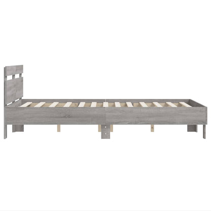 Bed Frame Without Mattress Grey Sonoma 120X190 Cm Small Double