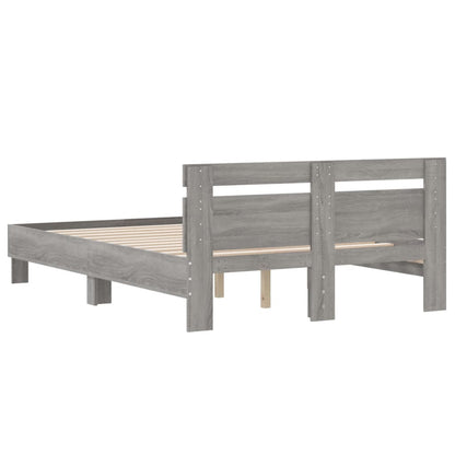 Bed Frame Without Mattress Grey Sonoma 120X190 Cm Small Double