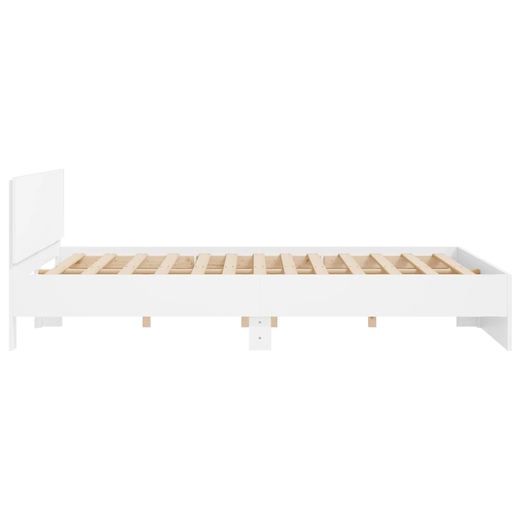 Bed Frame With Headboard White 180X200 Cm Super King Size