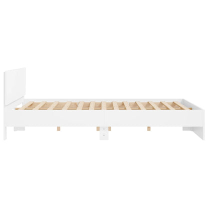 Bed Frame With Headboard White 180X200 Cm Super King Size