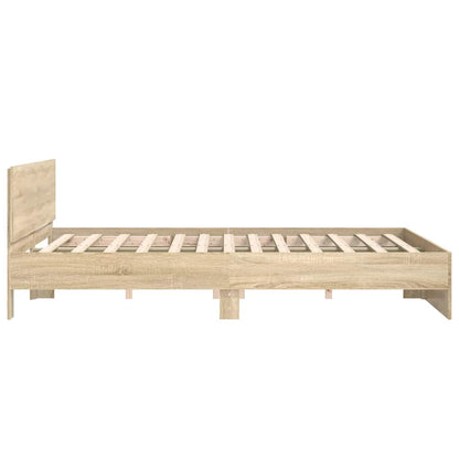 Bed Frame With Headboard Sonoma Oak 180X200 Cm Super King Size