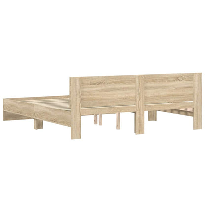 Bed Frame With Headboard Sonoma Oak 180X200 Cm Super King Size