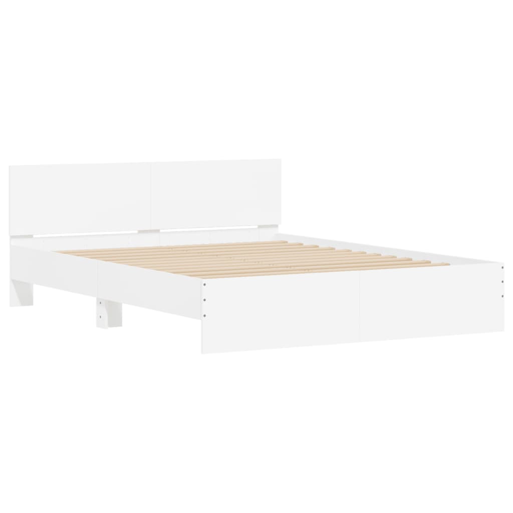 Bed Frame With Headboard White 150X200 Cm King Size