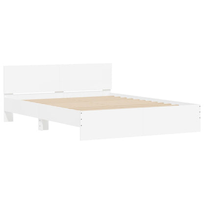 Bed Frame With Headboard White 150X200 Cm King Size