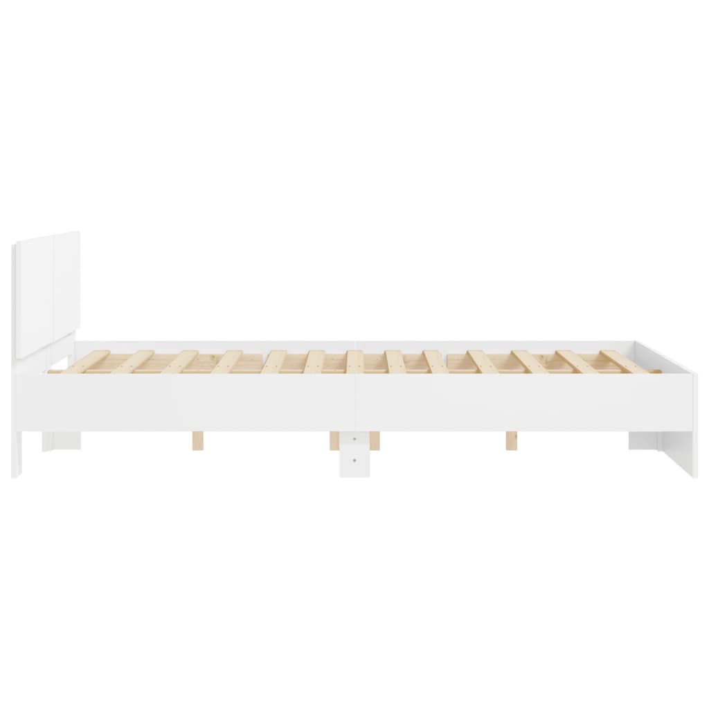 Bed Frame With Headboard White 150X200 Cm King Size