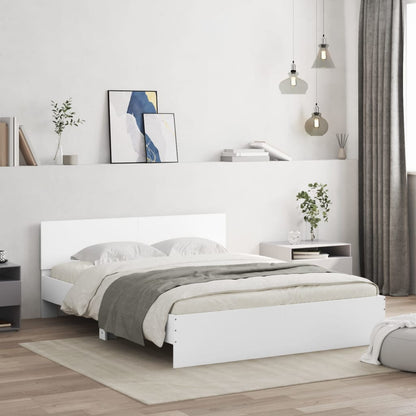 Bed Frame With Headboard White 150X200 Cm King Size