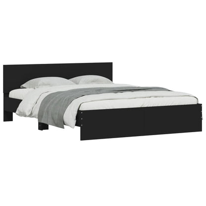 Bed Frame With Headboard Black 150X200 Cm King Size