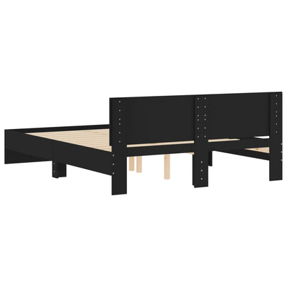 Bed Frame With Headboard Black 150X200 Cm King Size